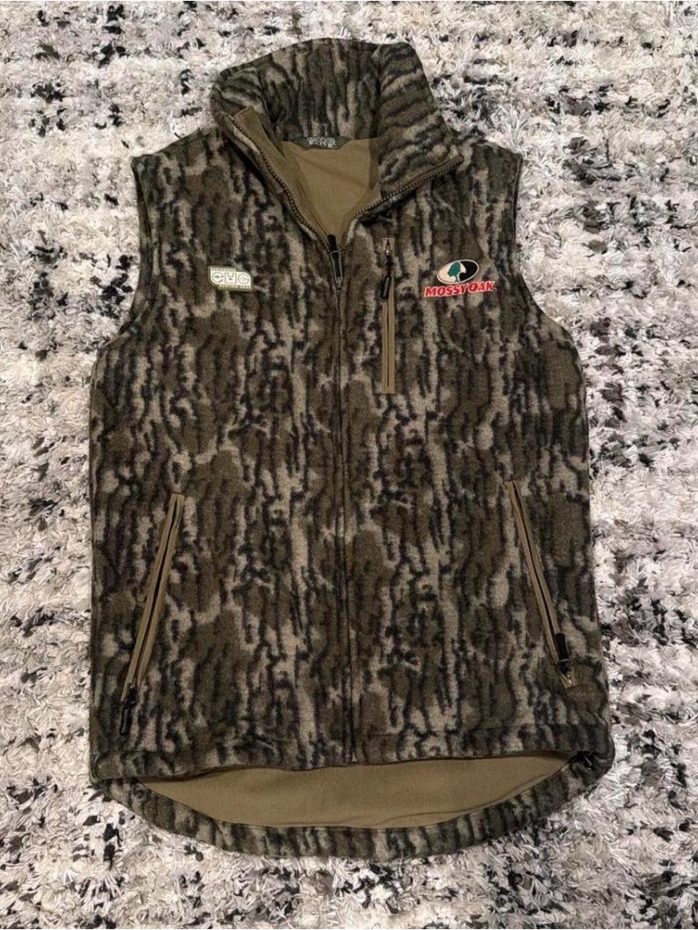 Mossy Oak Men's Camouflage Fleece Vest - Olive/Tan